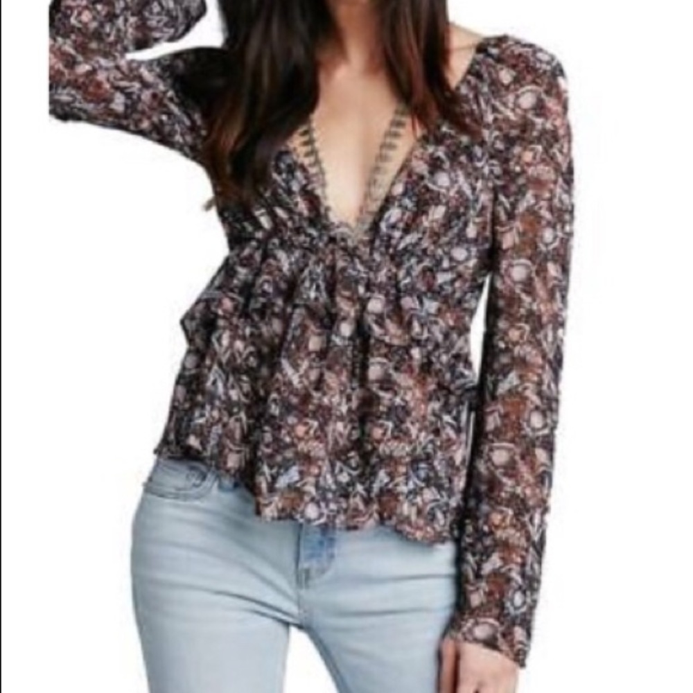 free people boho uptown Belle sleeve black Medium